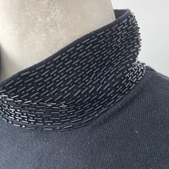 Banana Republic Stretch Sleeveless Turtleneck w/ Beaded Neckline - Picture 4 of 8